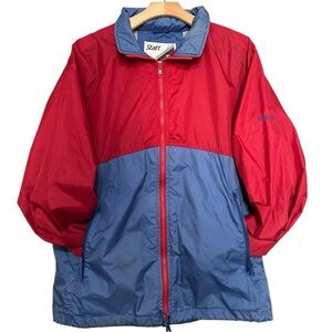 Wilson Staff Vintage Men’s L Two Tone Red Blue Rain Gear Nylon Retro Windbreaker